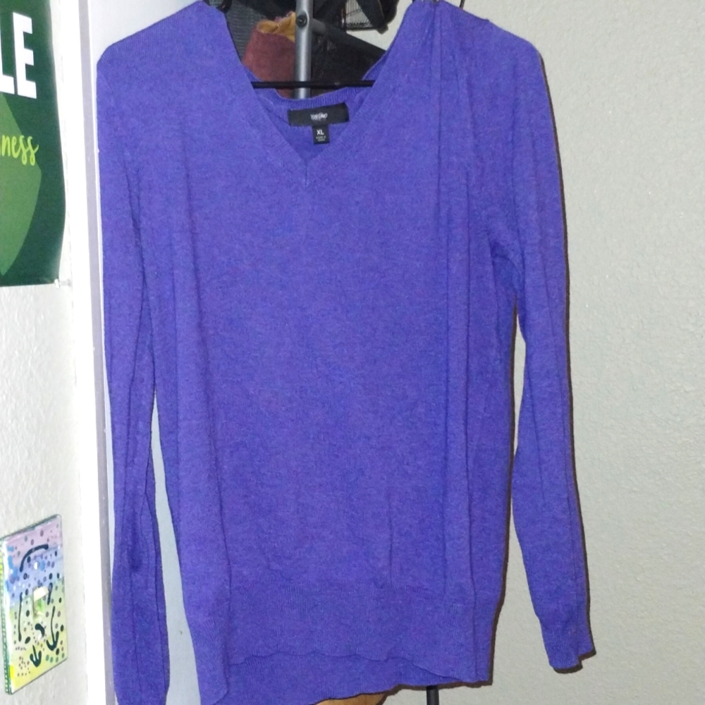 Purple sweater, v-neck